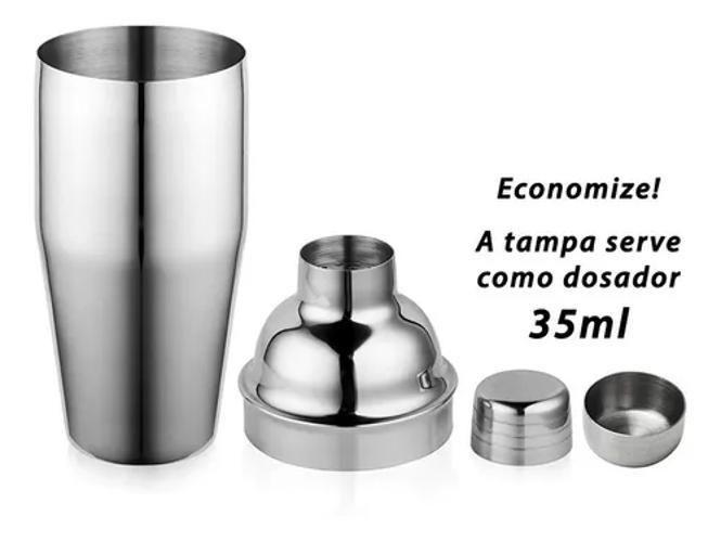 Imagem de Coqueteleira Inox 500Ml Profissional Drinks Barman + Socador