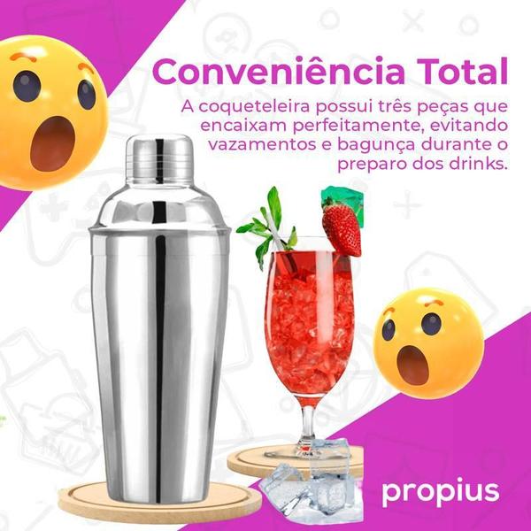 Imagem de Coqueteleira Inox 750 Ml 3 Peças Shake Coqueteleiro