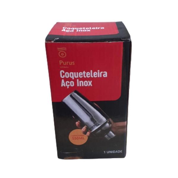 Imagem de Coqueteleira Inox Com Tampa Dosador 550Ml C/Aparador De Gelo