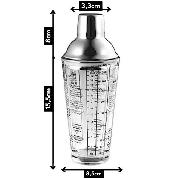 Imagem de Coqueteleira Para Drinks De Vidro E Tampa Inox Profissional