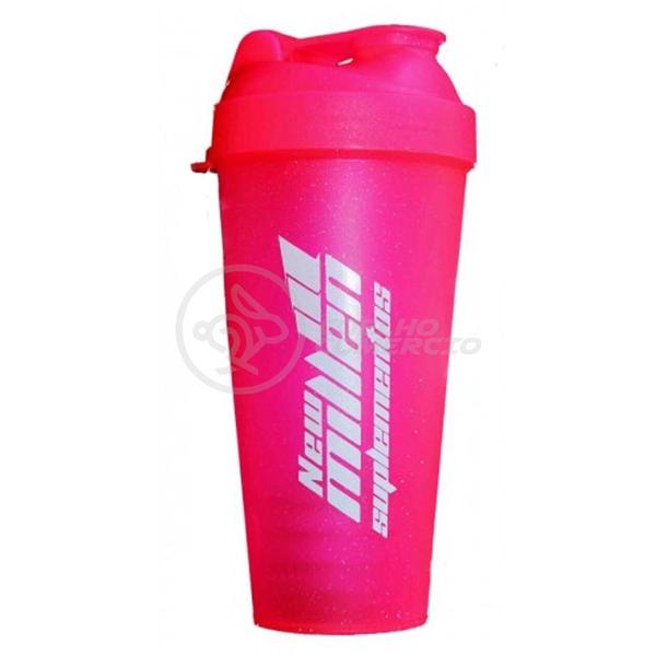 Imagem de Coqueteleira Rosa - New Millen Nutrição Shaker Garrafa Feminina Gliter Esportiva Dia Dos Namorados