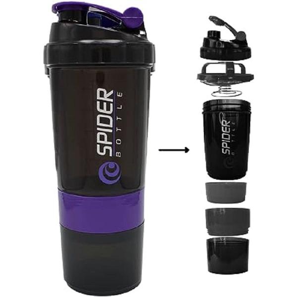 Imagem de Coqueteleira Shaker 500ml Spider Bottle 3  Academia Roxo