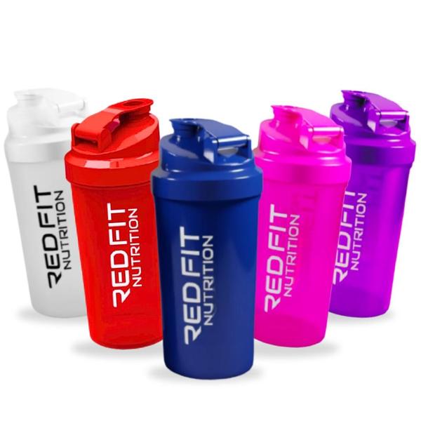 Imagem de Coqueteleira Shaker Branca Vermelha Azul Pink Roxa 600ml - Red Fit Nutrition 