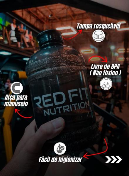 Imagem de Coqueteleira Shaker Preta 600ml Galão Preto 1,8L - Red Fit Nutrition