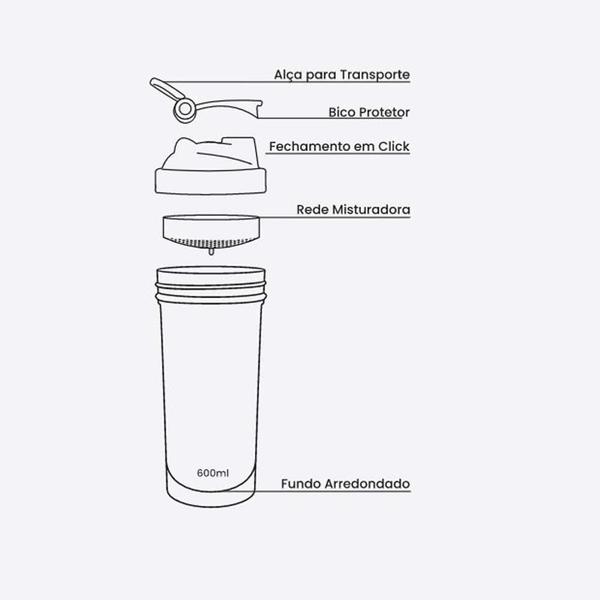 Imagem de Coqueteleira Under Labz Slim Bico Plus 600Ml