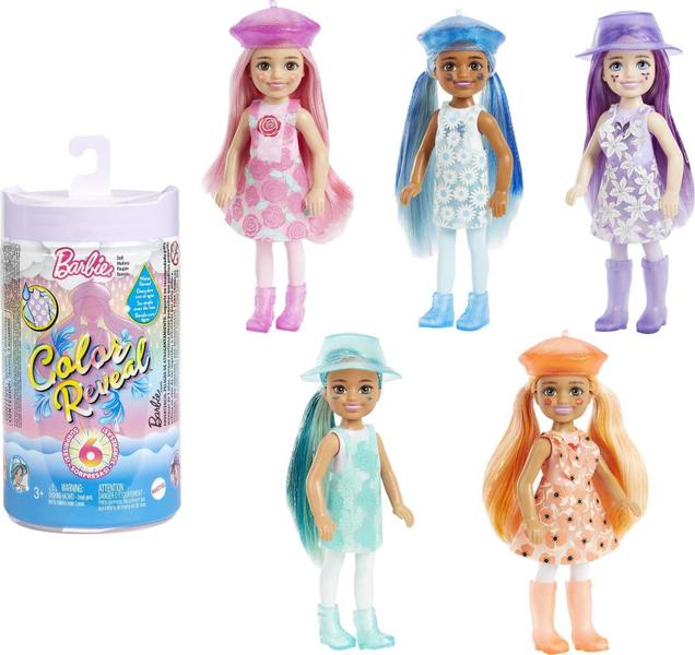 Imagem de Cor da Barbie revela boneca Chelsea com 6 surpresas, mudança de cor e acessórios, sol e polvilhos estilos podem variar