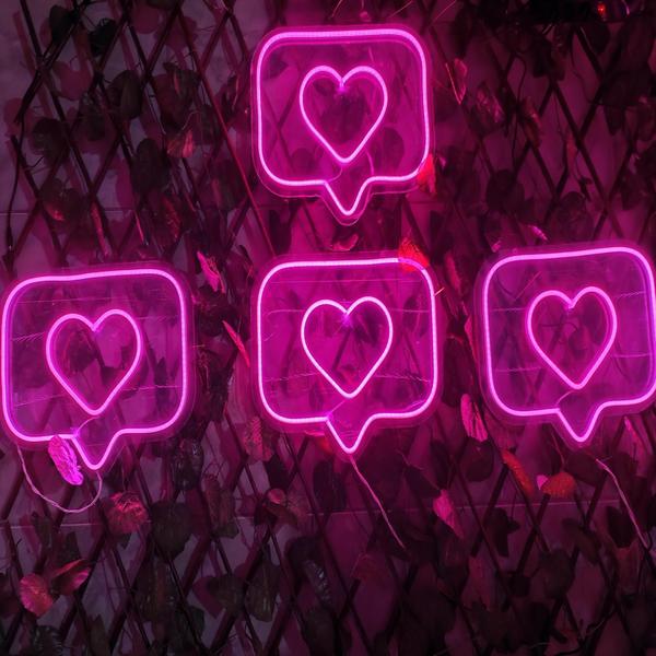 Imagem de Coração LED Neon Rosa 25x20cm - Acrílico - Bivolt