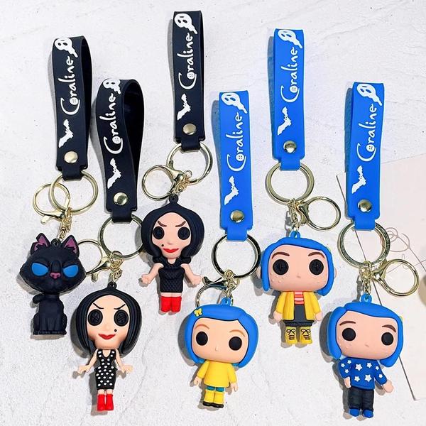 Imagem de Coraline Cartoon Movie Action Figure Boneca Pvc Chaveiro Pingente Modelo Bonito Presente Para