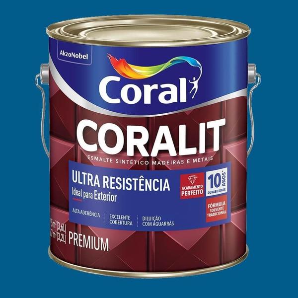 Imagem de Coralit Ultra Resistência Alto Brilho Azul França 3,6L Coral