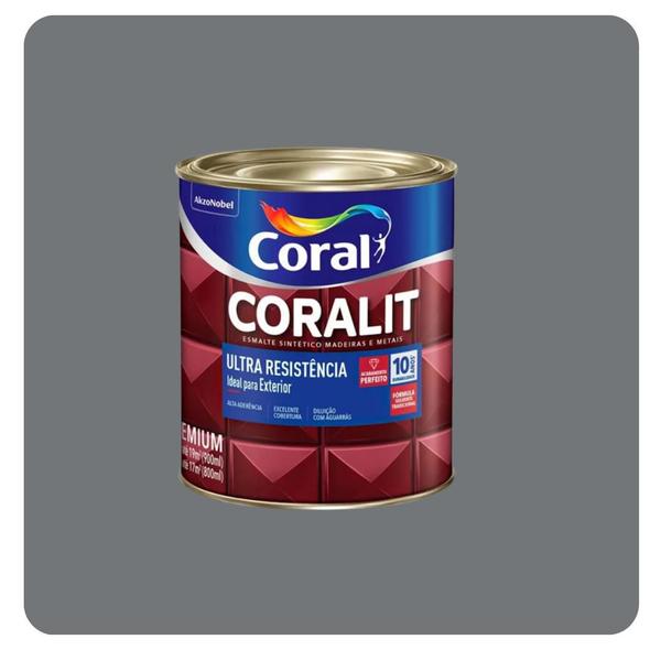 Imagem de Coralit Ultra Resistência Alto Brilho Cinza Escuro 0,900mL Coral