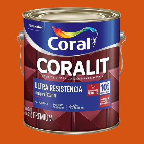 Imagem de Coralit Ultra Resistência Alto Brilho Laranja 3,6L Coral