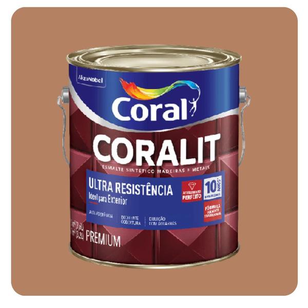 Imagem de Coralit Ultra Resistência Alto Brilho Marrom Conhaque 3,6L Coral