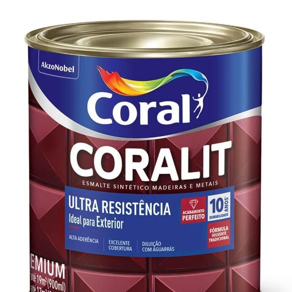 Imagem de Coralit Ultra Resistência Brilho Cinza Escuro 900ml Coral