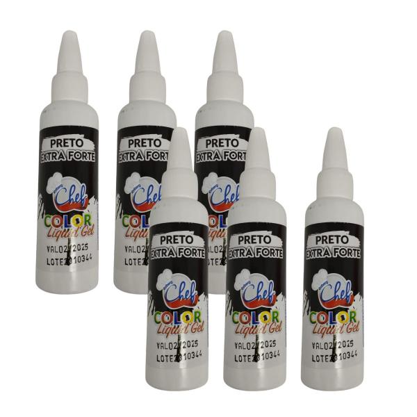 Imagem de Corante alimentício color Liquid gel extra forte Iceberg Chef 60g - kit 6 unid