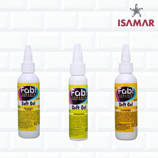 Imagem de Corante Alimentício Gel Soft Gel Kit 3 Cores Confeitar AMARELO