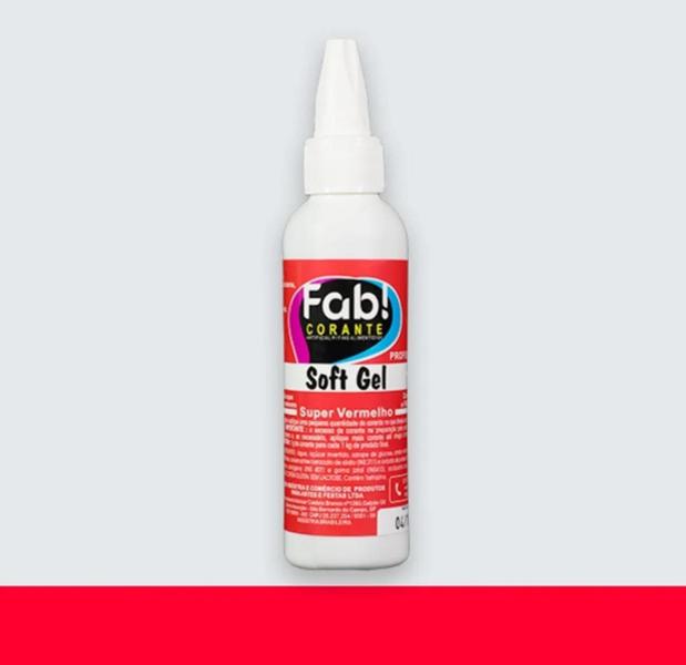 Corante Alimentício Soft Gel Super Vermelho Fab 60g Imagem de Corante Alimentício Soft Gel Super Vermelho Fab 60g