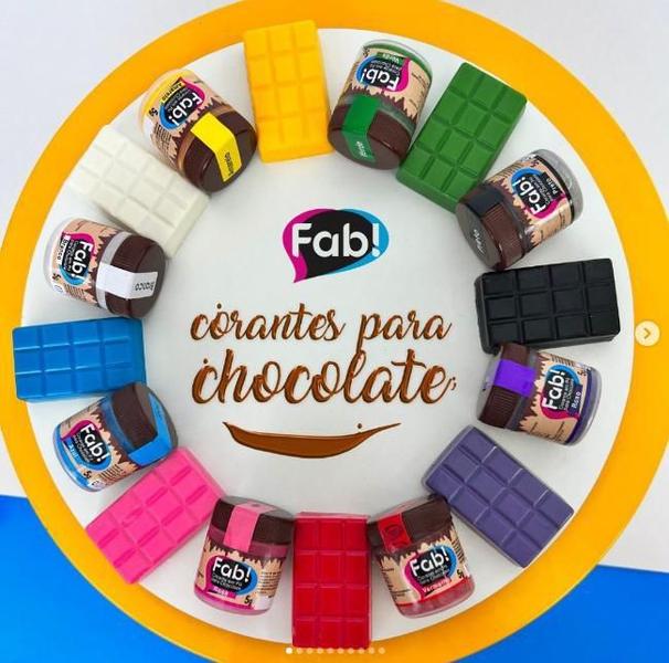 Imagem de Corante Em Pó Rosa Neon Para Chocolate Fab Bolos Doces