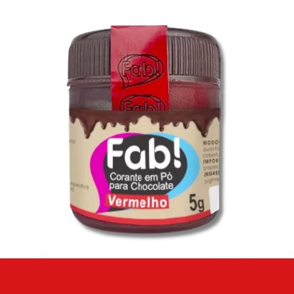 Corante Em Pó Vermelho Para Chocolate Fab Bolos - FAB! Imagem de Corante Em Pó Vermelho Para Chocolate Fab Bolos