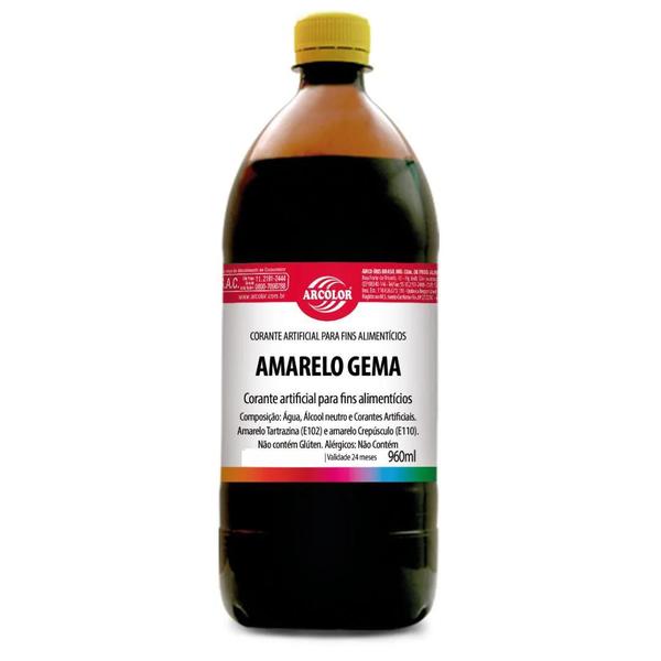 Corante Líquido Amarelo Gema 960ml Arcolor Alimentício Imagem de Corante Líquido Amarelo Gema 960ml Arcolor Alimentício
