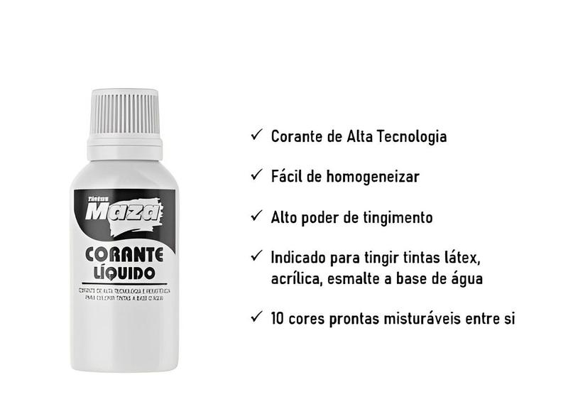 Imagem de Corante Líquido Pigmento 50ml Diversas Cores Maza