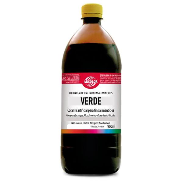 Corante Líquido Verde 960ml Arcolor Alimentício Imagem de Corante Líquido Verde 960ml Arcolor Alimentício