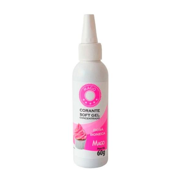 Imagem de Corante Soft Gel Rosa Boneca - 60g - 1 unidade - Mago - Rizzo