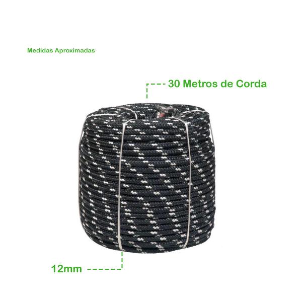 Imagem de Corda 12mm Poliester 30 Metros Ideal para Amarração e Camping