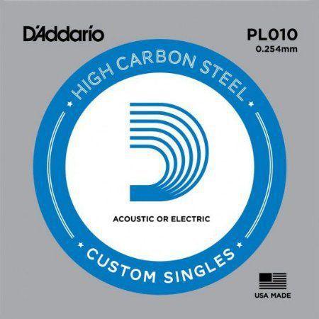 Imagem de Corda Avulsa para Guitarra e Violão 1ª Aço 010 D'addario PL010 (Plain Steel)