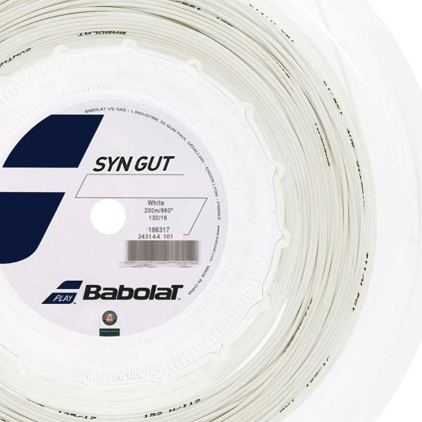 Imagem de Corda Babolat Synthetic Gut 16L 1.30mm Branca Rolo com 200 metros