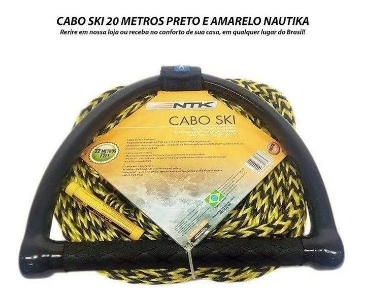 Imagem de Corda Cabo + Manete Nautika Wakeboard Ski Surf reboque esportes aquáticos