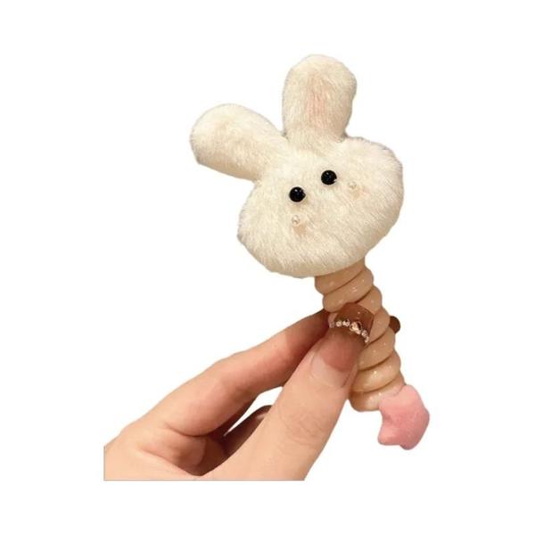 Corda de Cabelo Infantil com Borboleta Bordada - Elástica e Espiral Imagem de Corda de Cabelo Infantil com Borboleta Bordada - Elástica e Espiral
