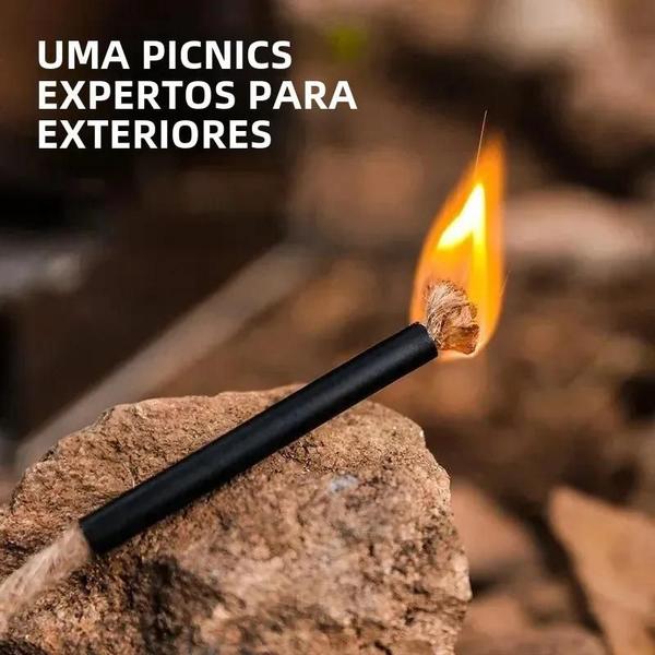 Imagem de Corda de Cera de Abelha para Ignição de Fogo - 7,5cm - Ideal para Acampamento, Piquenique e Churrasco