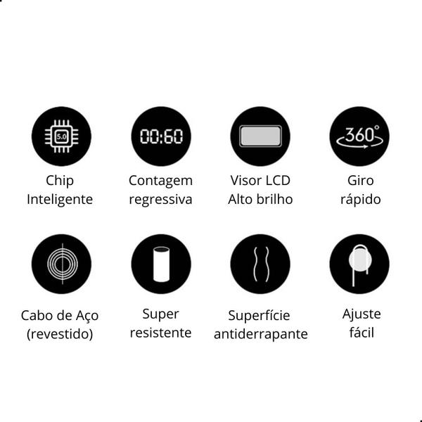 Imagem de Corda De Pular Com Contador Digital E Rolamento saltar giros Conta Giro