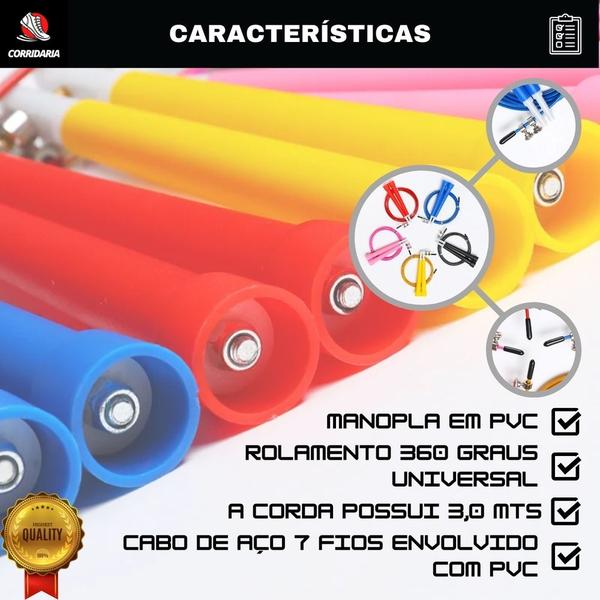 Corda de pular Corridaria Profissional com rolamento e Fio de aço Infantil e Adultos Fitness MMA Boxe Exercício Funcional - Cinza Clara Imagem de Corda de pular Corridaria Profissional com rolamento e Fio de aço Infantil e Adultos Fitness MMA Boxe Exercício Funcional - Cinza Clara