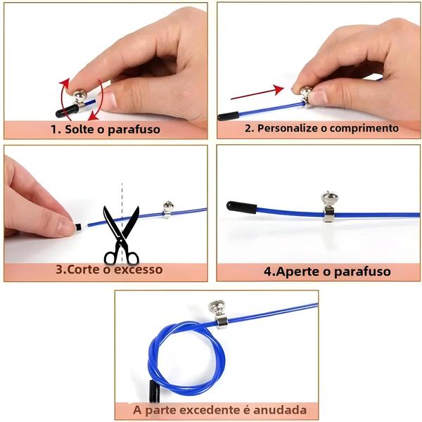 Imagem de Corda De Pular De Ultravelocidade Ajustável De 3M Fio De Aço Para Boxe, Academia, Treinamento