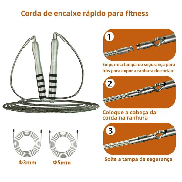 Imagem de Corda de Pular de Velocidade com Fio de Aço - Exercício Funcional para Homens