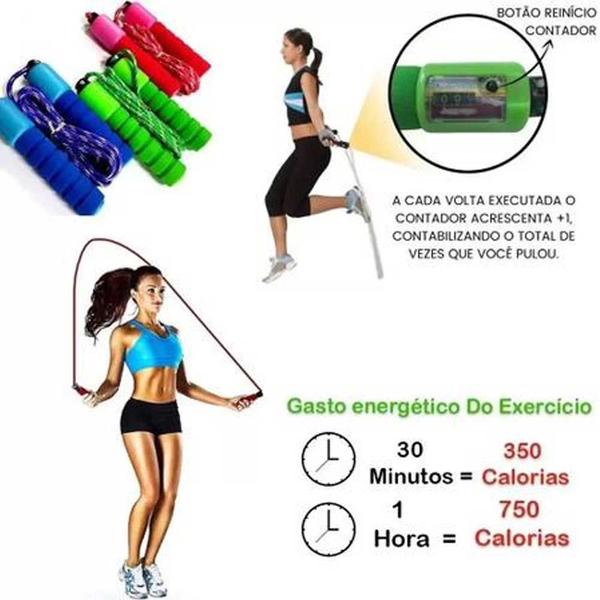 Imagem de Corda de Pular Fitness Monofilamento com Contador de Pulo