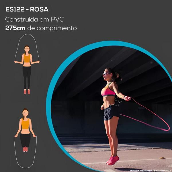 Corda de Pular Plástica Rosa com Cabo Ergonômico - Atrio - ES122 Imagem de Corda de Pular Plástica Rosa com Cabo Ergonômico - Atrio - ES122