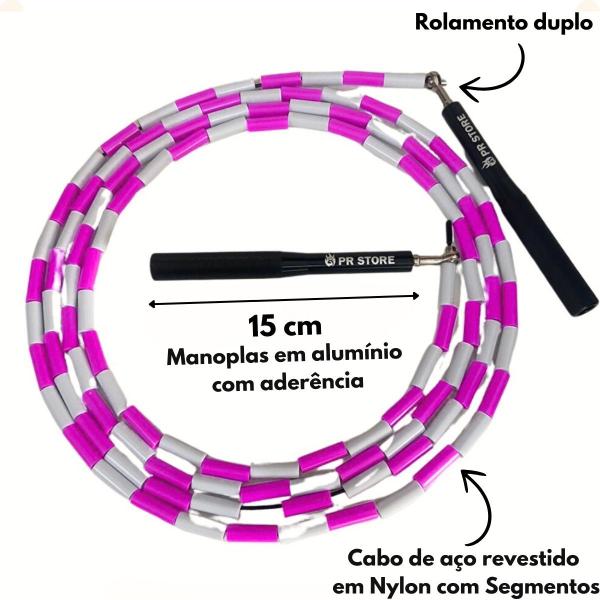 Corda De Pular Segmentada Profissional Cabo De Aço Freestyle Speed Rope cross training - PR STORE Imagem de Corda De Pular Segmentada Profissional Cabo De Aço Freestyle Speed Rope cross training