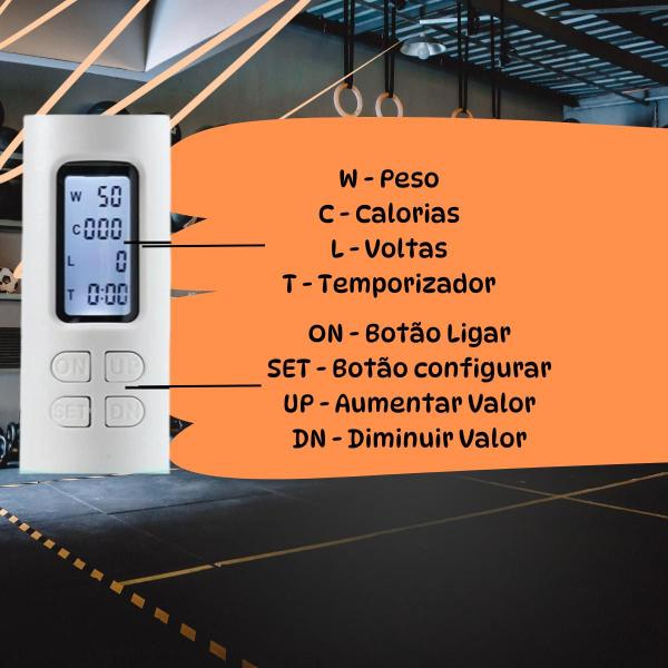 Imagem de Corda de Pular Sem Fio  Exercício Funcional Magnética com Contador Automático Treine com Estilo e Praticidade