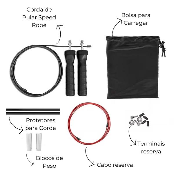 Imagem de Corda de Pular Speed Rope Profissional com Rolamento Targ Me Academia Cross Funcional