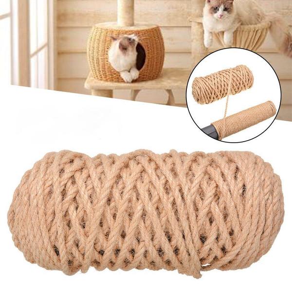 Imagem de Corda de Sisal 6 mm Artesanato Arranhador de gato 8 Metros