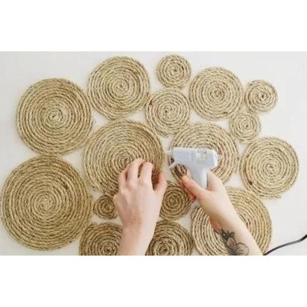 Imagem de Corda De Sisal 8mm 20mts Rasada Arranhador Gato E Artesanato Em Geral