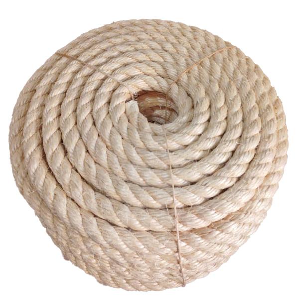 Imagem de Corda De Sisal Natural 20mm Rolo 25 Metros Naval Resistente Arranhador Balanço Artesanato Decoração Amarrações