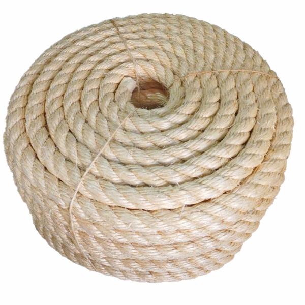 Imagem de Corda De Sisal Natural 20mm Rolo 25 Metros Naval Resistente Arranhador Balanço Artesanato Decoração Amarrações