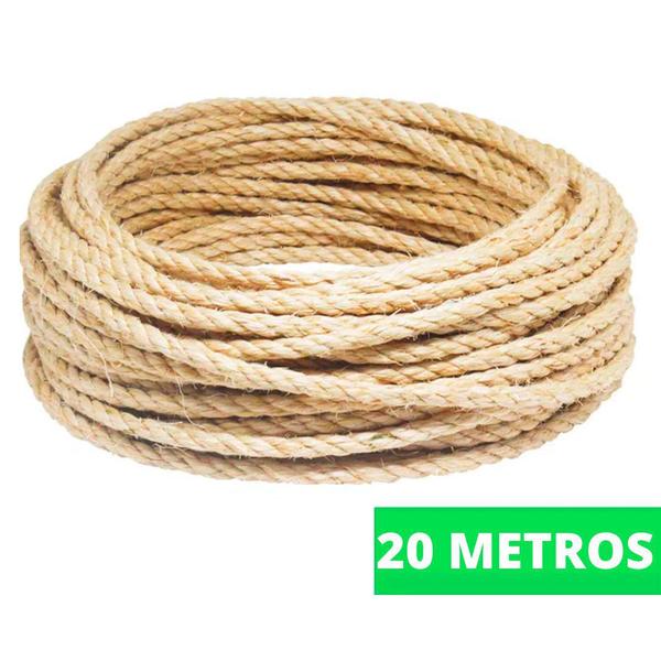 Imagem de Corda De Sisal Natural 5mm 20mts Arranhador Gatos Artesanato