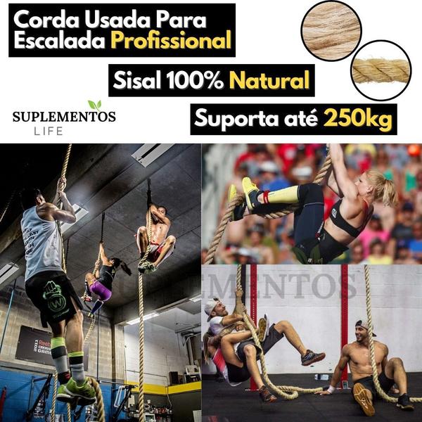 Imagem de Corda De Sisal Naval 32mm 30 Metros Exercício Funcional Rope Climb Escalada Academia