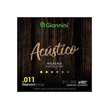 Imagem de Corda de Violão Aço Giannini Acústico Bronze 65/35 (011.052)