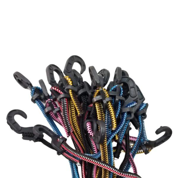 Corda Elástico 1m Plástico Bagageiro Moto Bike 10 Un Gancho - OP Imagem de Corda Elástico 1m Plástico Bagageiro Moto Bike 10 Un Gancho