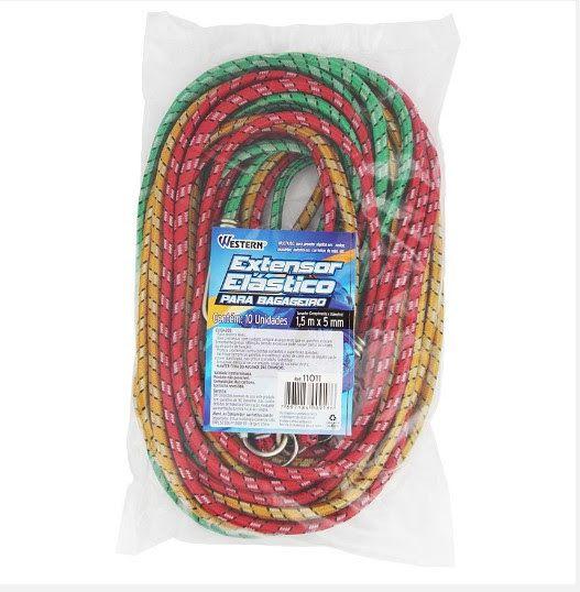 Corda Extensora Elastica Bagag 1,5m 10pcs 11011 - WESTERN Imagem de Corda Extensora Elastica Bagag 1,5m 10pcs 11011